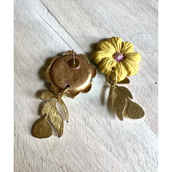 Statement Earrings Handmade Polymer Clay Earrings Handcrafted Artwork Floral - Picture 5 of 5